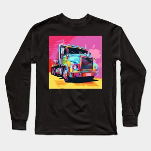 A Graphic Pop Art Drawing of a big American truck Long Sleeve T-Shirt